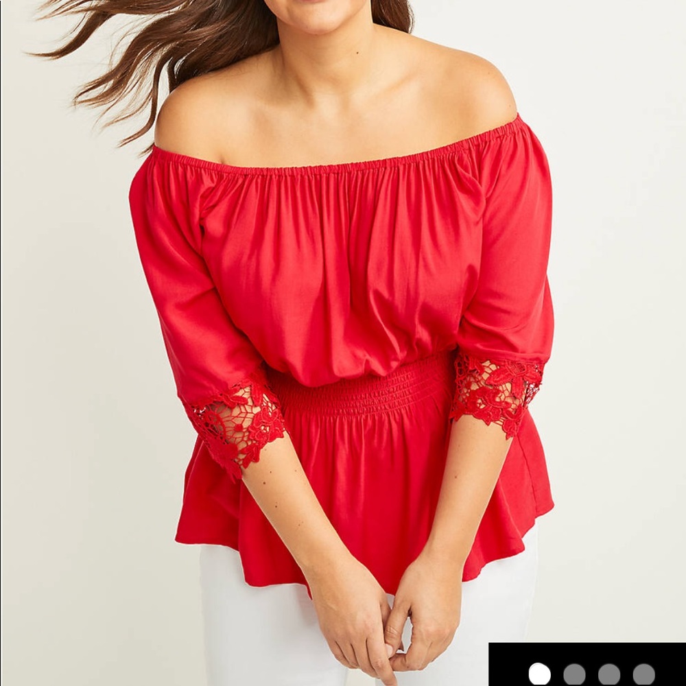 Elegant Red Lace Women's Top